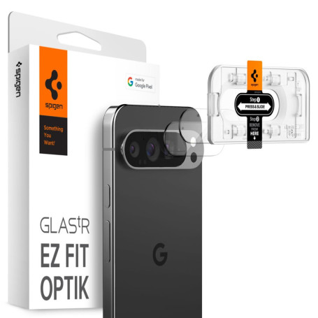 Protection Caméra Spigen Glas.tR EZ Fit pour Google Pixel 9 Pro XL - 2 Pièces, Installation Facile