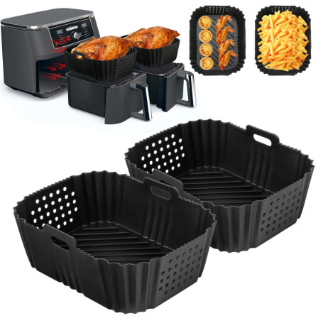 Moule Silicone Cozary pour Air Fryer - 2 Pièces Double Face