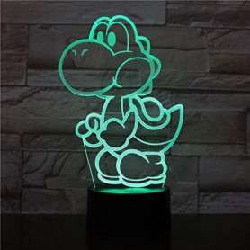 Lampe LED Yoshi Super Mario - Veilleuse Colorée en Plastique