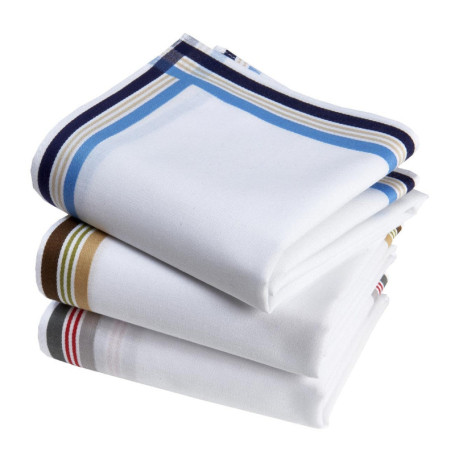 Mouchoirs en Tissu Premium 100% Coton - Assortiment de 3 Pièces - 45cm x 45cm