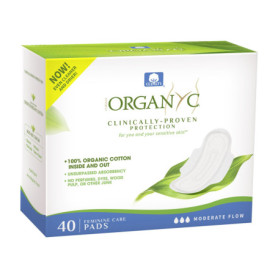 Serviettes Hygiéniques Organyc en Coton Biologique - 40 Pièces