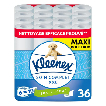 Kleenex® Papier Toilette Soin Complet XXL - Pack de 6 Rouleaux