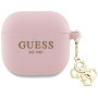 Coque Silicone Rose Guess 4G pour AirPods 4 - Élégance et Protection