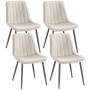 Lot de 4 Chaises de Salle à Manger Ergonomiques Beige et Noir