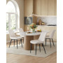 Lot de 4 Chaises de Salle à Manger Ergonomiques Beige et Noir