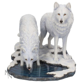 Statuette Loup d'Hiver Lisa Parker - 18 cm Blanc