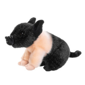 Peluche Cochon Pêcheur Rose et Noir - 20 cm - Uni-Toys