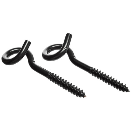 Pack de 2 Crochets à Visser Noir 130 mm - Bulk Hardware