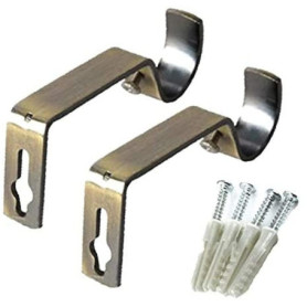 Supports de Tringle à Rideau en Laiton Antique - Paquet de 2