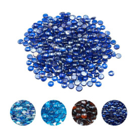 Pierres en Verre Décoratives pour Foyers - Bleu Cobalt, 9 kg