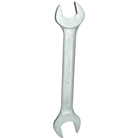 Clé à fourche double BRILLIANT TOOLS 30 x 32 mm - Chromée mate