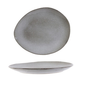 Assiette Plate en Céramique Grès Galet - Design Naturel et Zen