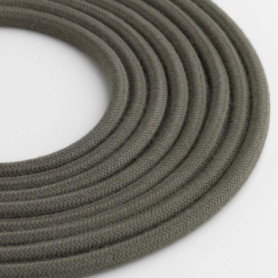 Câble Textile Rond KLARTEXT LUMIÈRE 3m en Coton Vert Olive pour Éclairage