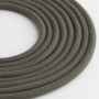 Câble Textile Rond KLARTEXT LUMIÈRE 3m en Coton Vert Olive pour Éclairage
