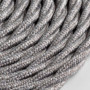 Câble textile tressé Klartext pour éclairage - 5 m, gris chiné