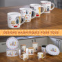 Lot de 4 Tasses en Céramique Chat - Mug Original pour Amoureux des Chats