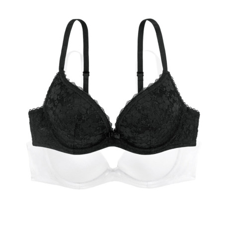 Lot de 2 Soutiens-Gorge Push-Up Sonia en Dentelle DORINA