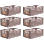 Boîte Pliante Marron Lot de 6 - Panier de Rangement Empilable