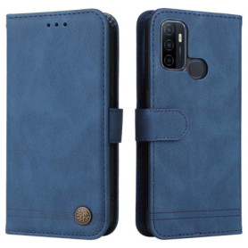 Coque en Cuir SEAHAI pour Oppo A53s/A53 - Étui Portefeuille Antichoc Bleu