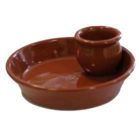 Petite Assiette à Olives en Céramique Fackelmann - Bol Pratique avec Récipient à Noyaux