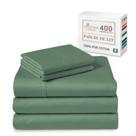 Parure de Lit Pizuna en Coton Peigné 180x200 cm - Haie Verte