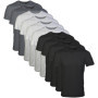 Lot de 10 T-Shirts à Col Rond Gildan pour Homme - Noir/Gris Sport/Anthracite, Taille XL