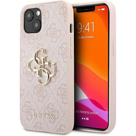 Coque Guess pour iPhone 13 - Motif Big Metal Logo en Rose