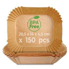 Moules Rectangulaires en Papier Cuisson pour Friteuse sans Huile - 150 Pièces