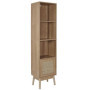 Colonne de Rangement Bali en Bois avec Porte en Rotin - HOME DECO FACTORY