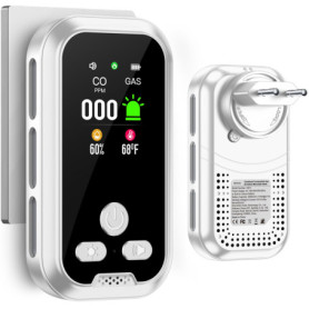 Détecteur de Gaz et Monoxyde de Carbone Gedsffati avec Prise pour Maison