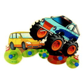 Porte-manteau en bois Monster Truck - 5 crochets colorés pour chambre d'enfant 72,49 €