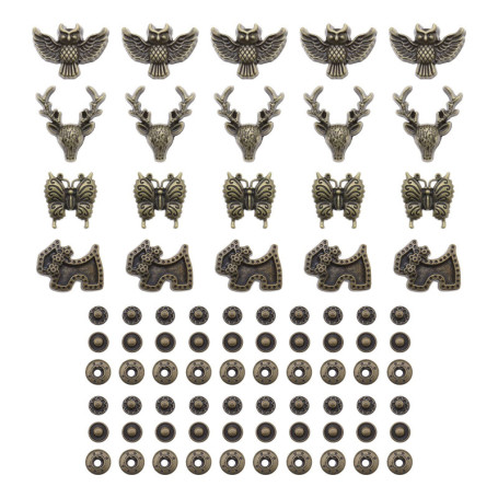 Lot de 20 Boutons Pression Animaux en Bronze pour Loisirs Créatifs 17,25 €