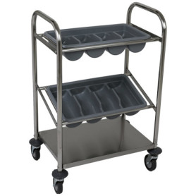 Chariot de Service INES en Acier Inoxydable avec Roulettes