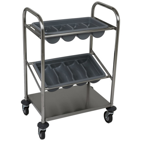 Chariot de Service INES en Acier Inoxydable avec Roulettes