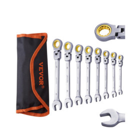 VEVOR Ensemble de Clés à Cliquet Flexibles 8 Pièces - Outils Pratiques pour Réparations