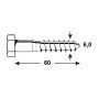 Vis à bois hexagonales galvanisées Connex 6 x 60 mm - 1000 g