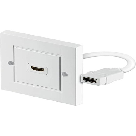 Câble HDMI Femelle vers Femelle PremiumCord - 17 cm, Connecteurs Plaqués Or, Blanc