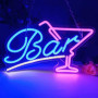 Panneau Néon LED Rose et Bleu pour Bar et Cocktails