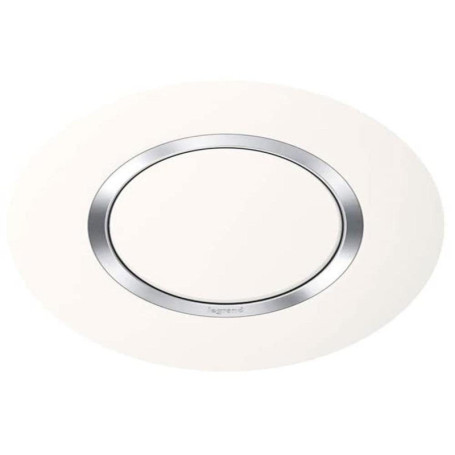 Plaque Murale Ronde Dooxie 1 Poste Blanc Mat avec Bague Chrome - Legrand