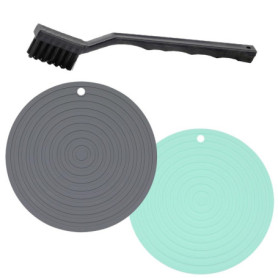 Set de 2 Tapis en Silicone Antidérapants pour Gamelles de Chien et Chat