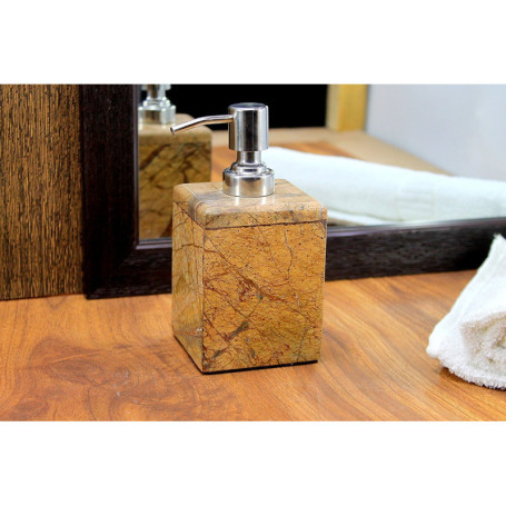 Distributeur de Savon en Pierre Naturelle KLEO - Élégance pour Salle de Bain