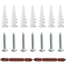 Kit de 100 Chevilles et Vis Auto-Perceuses CHUANGOU pour Murs Légers