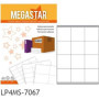 Étiquettes Adhésives Blanches Megastar 70x67mm - Lot de 100 Feuilles