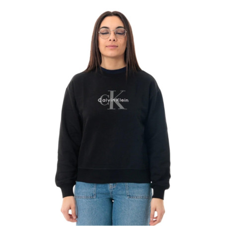 Pull-over Femme Calvin Klein Monologo en French Terry Noir