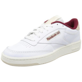 Basket Reebok Club C 85 Unisexe en Cuir Blanc et Maroon