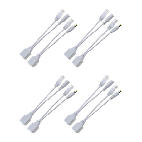 eMagTech Kit de 4 Paires de Câbles POE pour Caméras de Sécurité et Routeurs