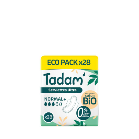 Serviettes Hygiéniques Ultra Fines TADAM - Confort Dermo-Sensitif en Coton Bio