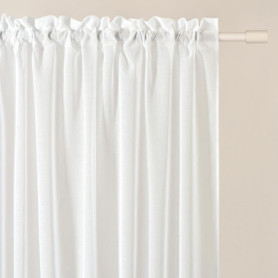 Rideau Voilage Transparent Novelia Blanc 140 x 250 cm avec Galon Fronceur