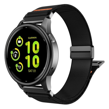 Bracelet en nylon extensible TiMOVO pour Garmin et Amazfit - Noir et Orange