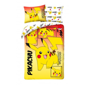 Parure de lit Pokémon Pikachu réversible en coton 140x200 cm